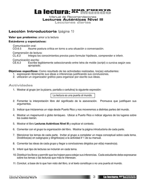 AEL-L024G Lecturas auténticas / Lecturas y actividades - Nivel